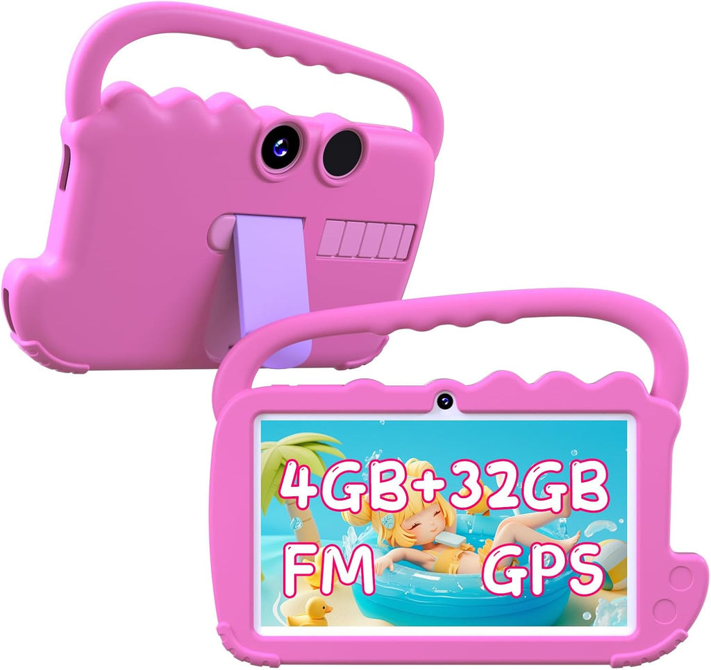 Kids Tablet 7IN Tablet for Kids Android Toddler 2GB RAM Wifi Pre Installed Parent Control Learning Education Dual Camera IPS Touch Screen Tablets (Pink)
