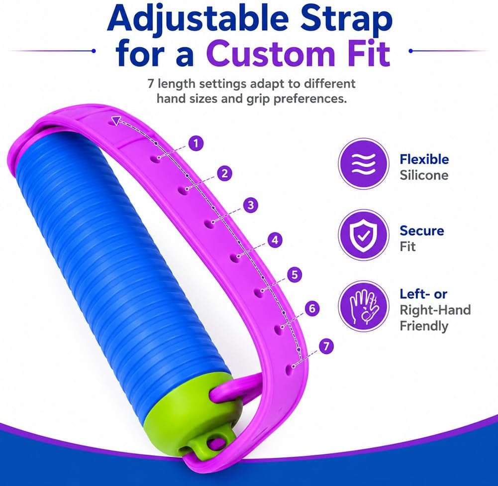 Adaptive Utensils Set for Hand Tremors, Arthritis & Parkinson'S | 360° Rotating Fork & Spoon, Adjustable Silicone Strap, Non-Slip Easy Grip, Hollow Handle for Custom Weight Support
